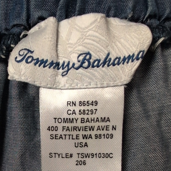 Tommy Bahama Wrap-Style Chambray Pants - Picture 7 of 9